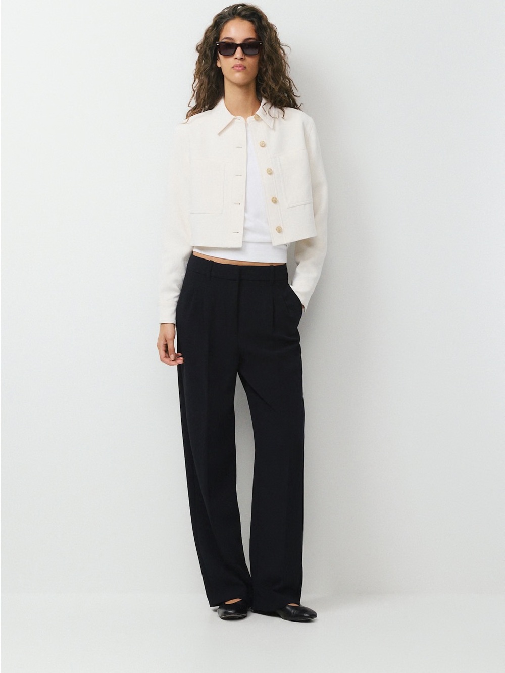 Aritzia Little Cropped Jacket - Crepette Light Birch